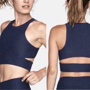 Outdoor Voices — Navy Slashback Crop Top — Size S